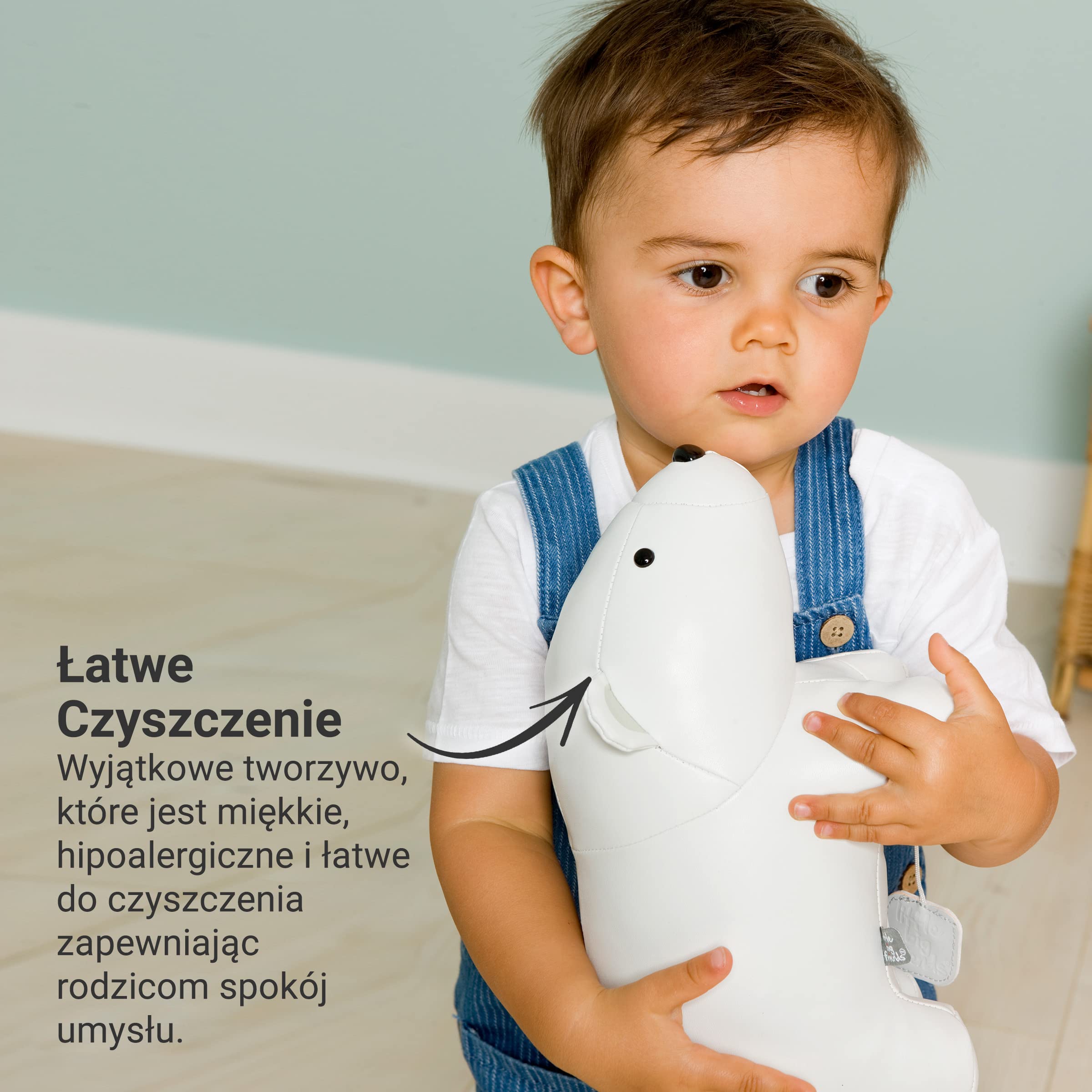 Little Big Friends Muzyczni Przyjaciele | Zabawka muzyczna ze sznurkiem dla dziecka | Wyjatkowy pluszak | Latwy do czyszczenia | hipoalergiczny | Niedzwiedz polarny Nathan