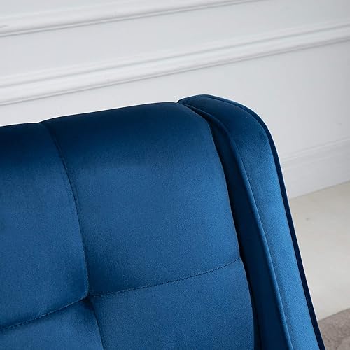 Miniatura 8 de HOMCOM Silla decorativa tapizada, moderna, con alas copetudas, contemporánea, con patas de madera de goma, acolchado grueso con respaldo medio y