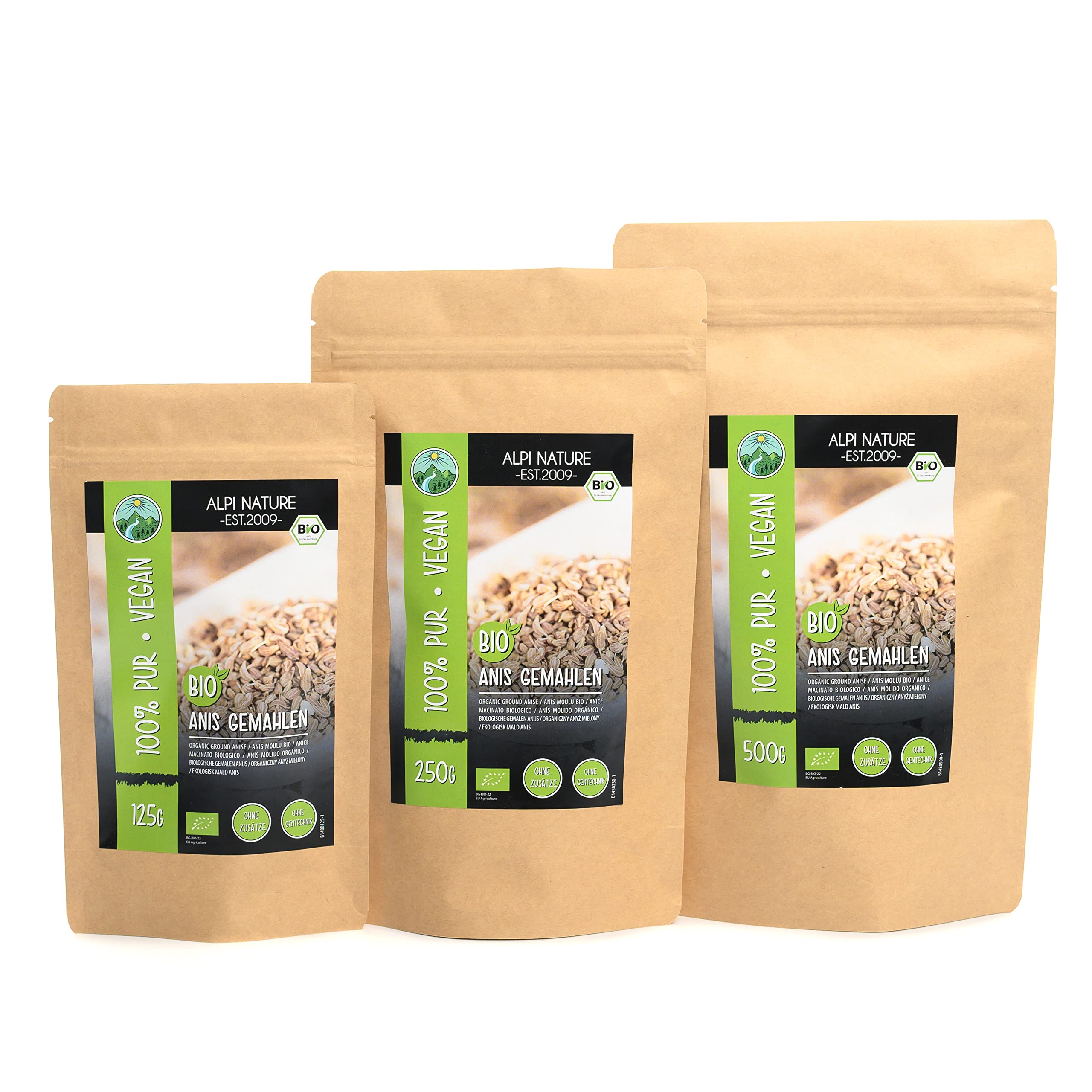 Alpi Nature Anice Macinato in Polvere BIO 500g, Semi di Anice Macinati in Polvere per Cucinare