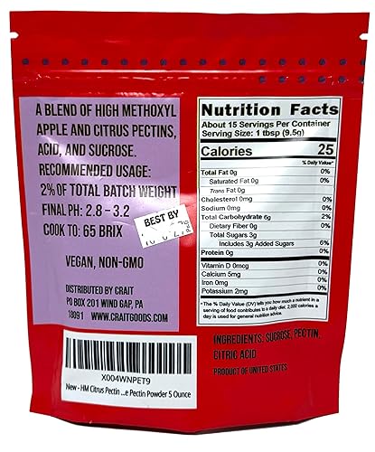 Miniatura 2 de HM Citrus Pectin Mix High Methoxyl Rapid Set Apple Pectin Powder 5 onzas