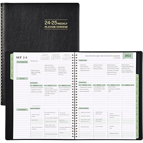 2024 Weekly Planner Spiral Bound 8x11 - Essential Productivity Tool for 2024-2025