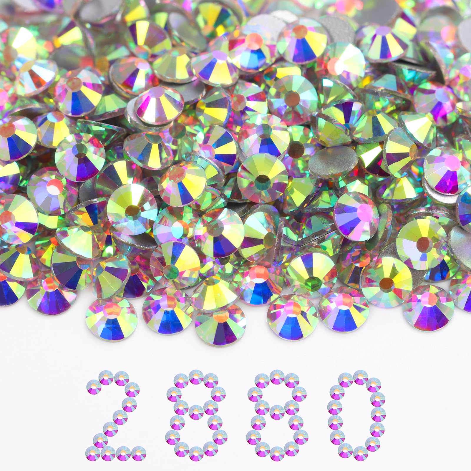 2880PCS Flatback Crystal AB SS30 Rhinestones Bulk(6.3-6.5mm)