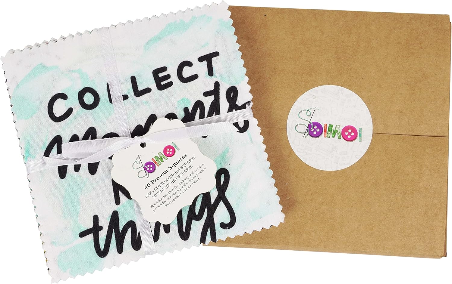 Soimoi Precut 10-inch Travel Prints Cotton Fabric Bundle Quilting Squares Charm Pack DIY Patchwork Sewing Craft- Multicolor