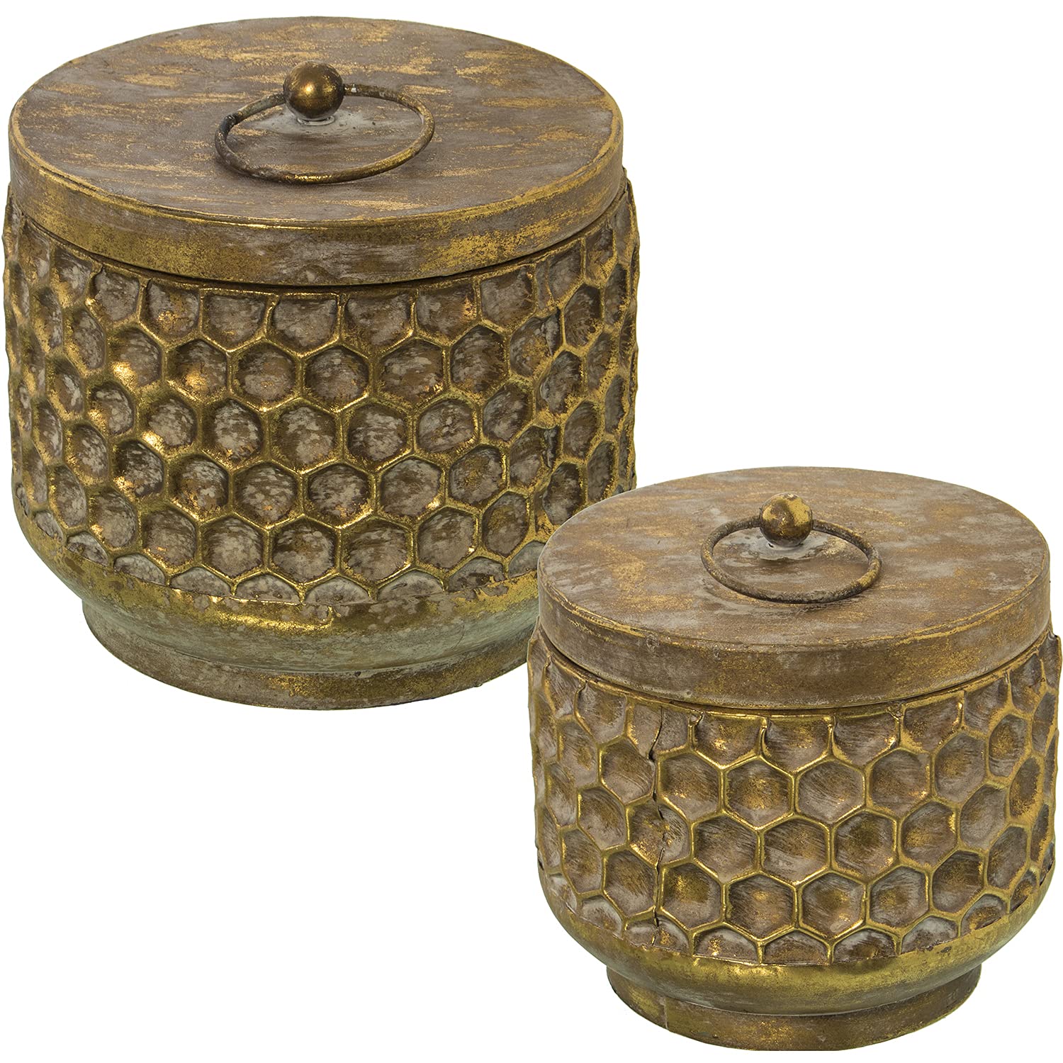 Boîtes de rangement métal doré pour sublimer votre table de salon