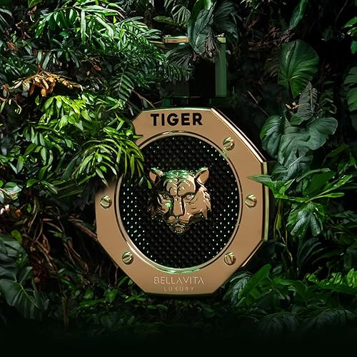 Miniatura 6 de BellaVita - Perfume TIGER de lujo para hombre (3.38 onzas líquidas), ámbar OUD, pachulí, bergamota, lavanda y madera de agar, fragancias duraderas