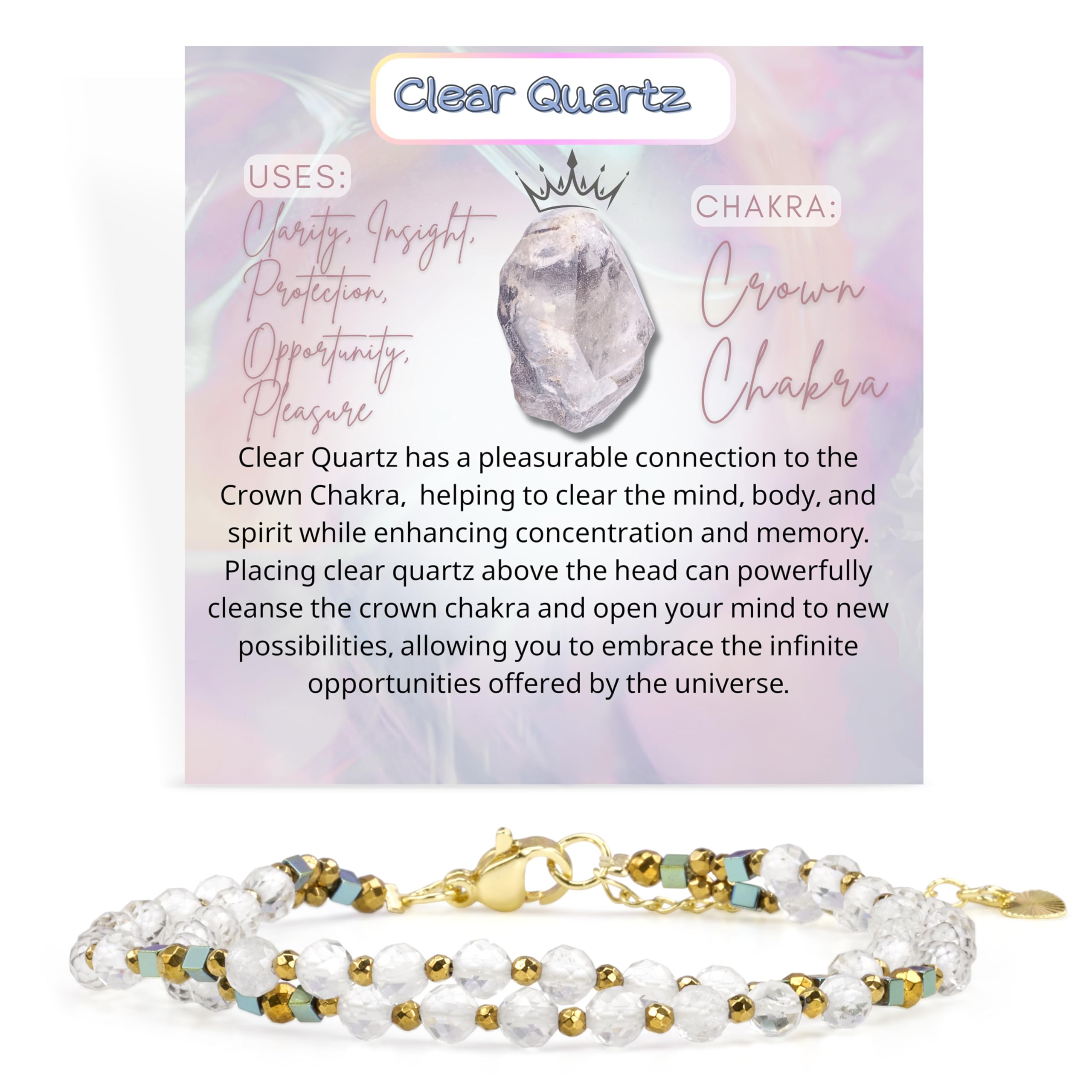 Farfume Beaded Bracelets for Women, Chakra Crystal 4mm Beads Gemstone Natural Stone Bead Spiritual Womens Jewelry Valentine's Day Gifts