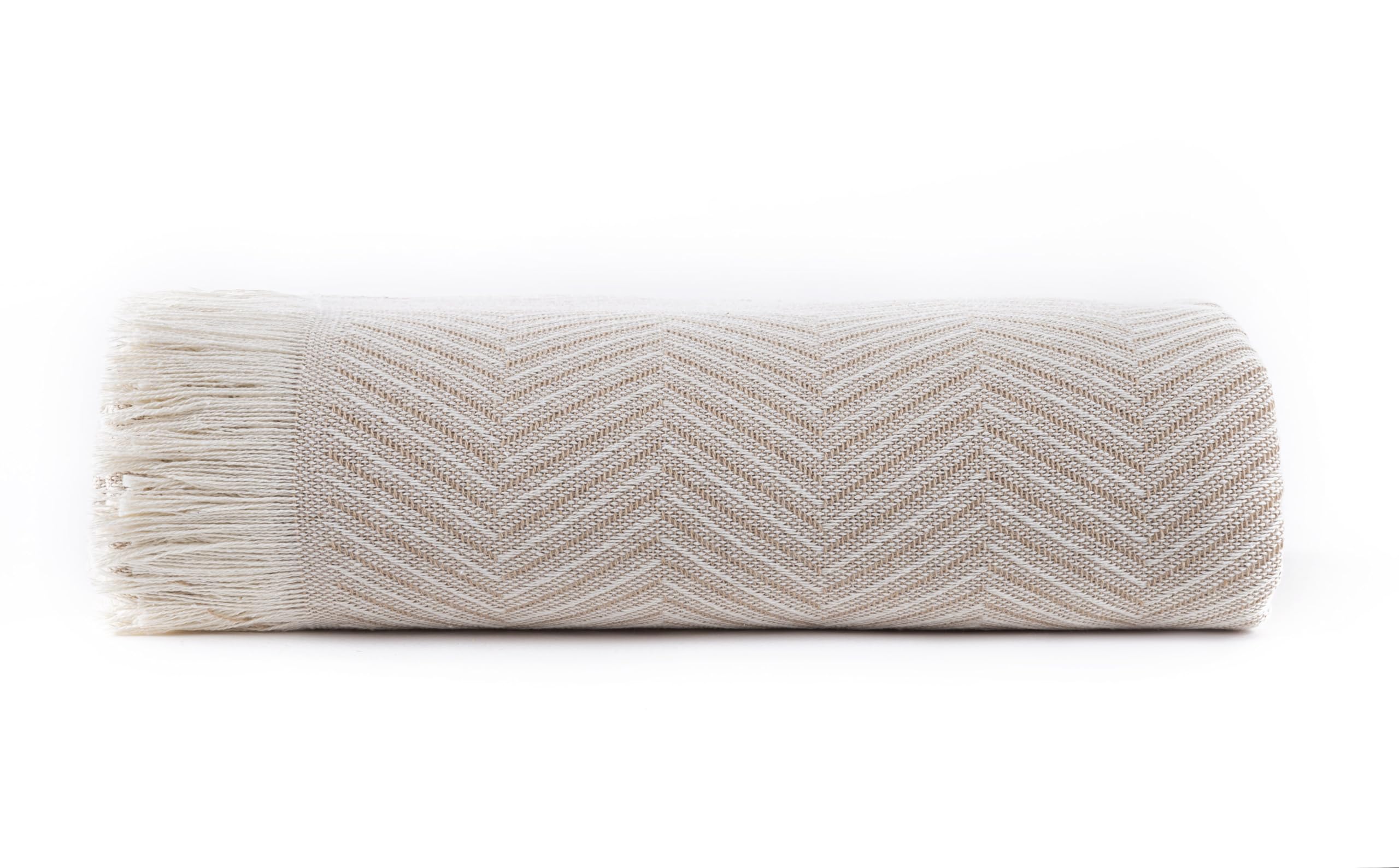 Todocama - Colcha Multiusos Sofa, Manta Foulard, Plaid para Cama, Cubresofa Cubrecama, Jarapas, Fabricado en España, Espiga. (125x180cm, Beige Arena).