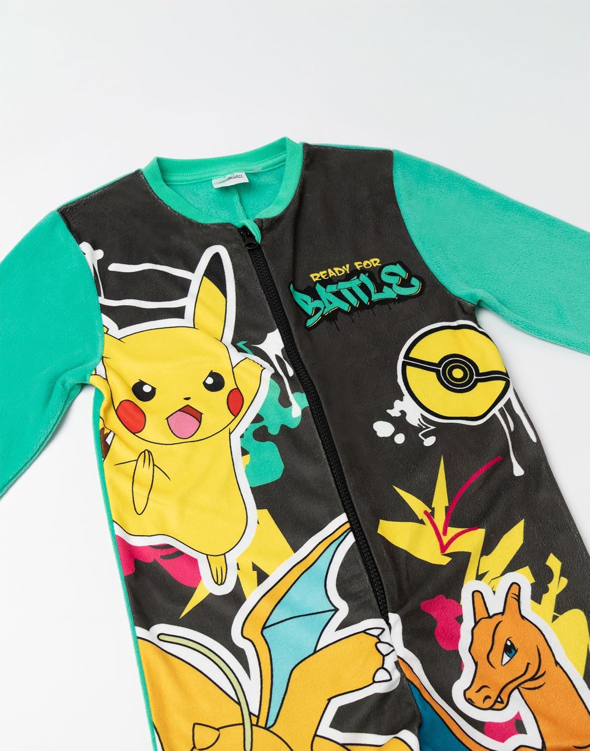 Pokémon Pikachu Charizard Dragonite Boys Multicoloured Zip-Up Onesie | Long Sleeve Microfleece Sleepwear & Loungewear