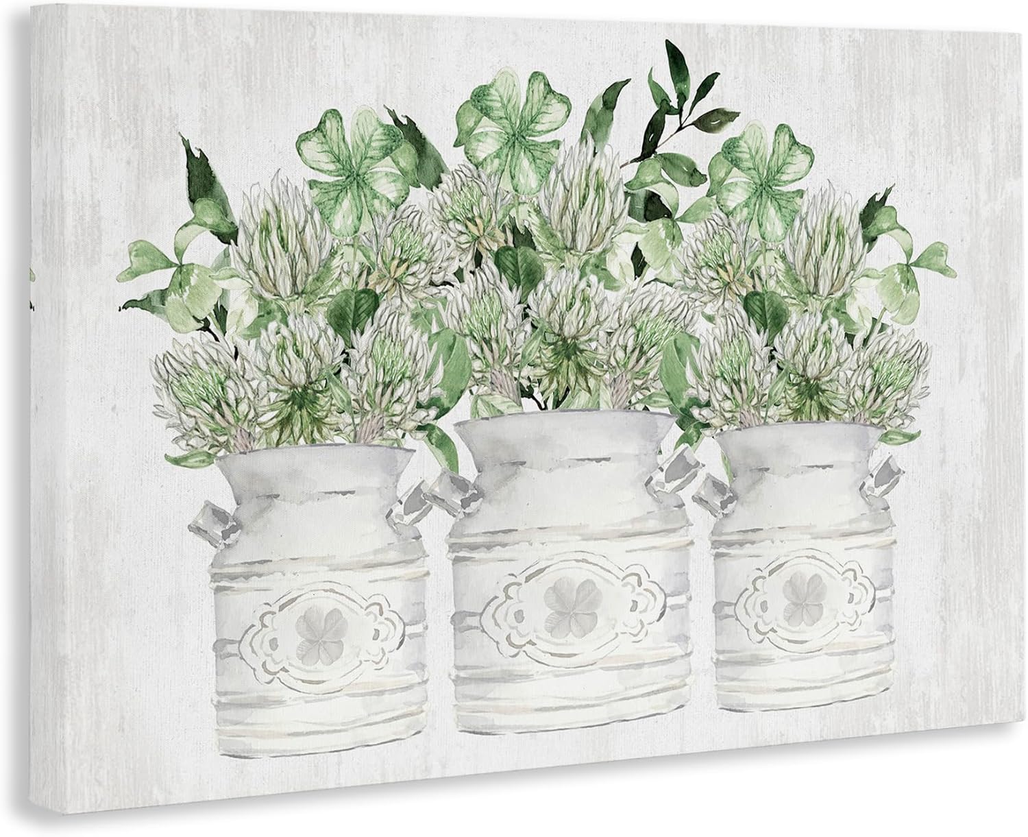 Stupell Industries Spring Potted Clovers Canvas Wall Art Design by Lettered and Lined