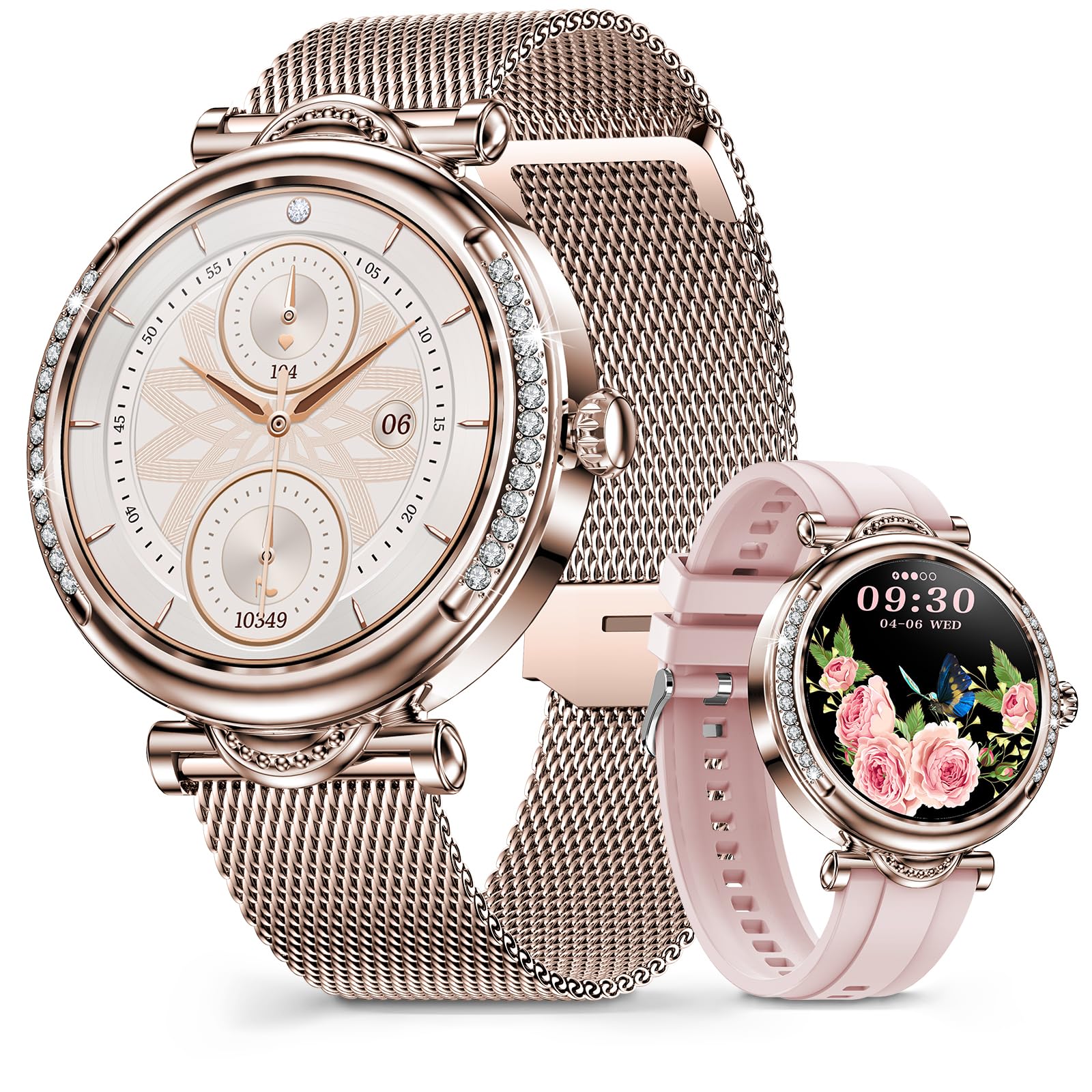 Amazon | スマートウォッチ レディース 丸型 1.27インチ Bluetooth5.3