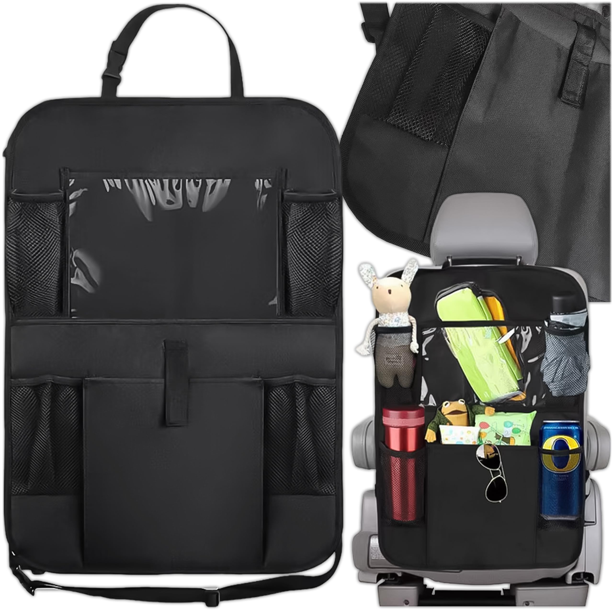 KRUMAD Auto Organizer Rücksitz für Kinder – Rücksitzschoner mit Tablet-Fach, großer Aufbewahrung & robustem Sitzschutz – Rücklehnen Organizer für Auto, schützt vor Schmutz und bietet viel Stauraum