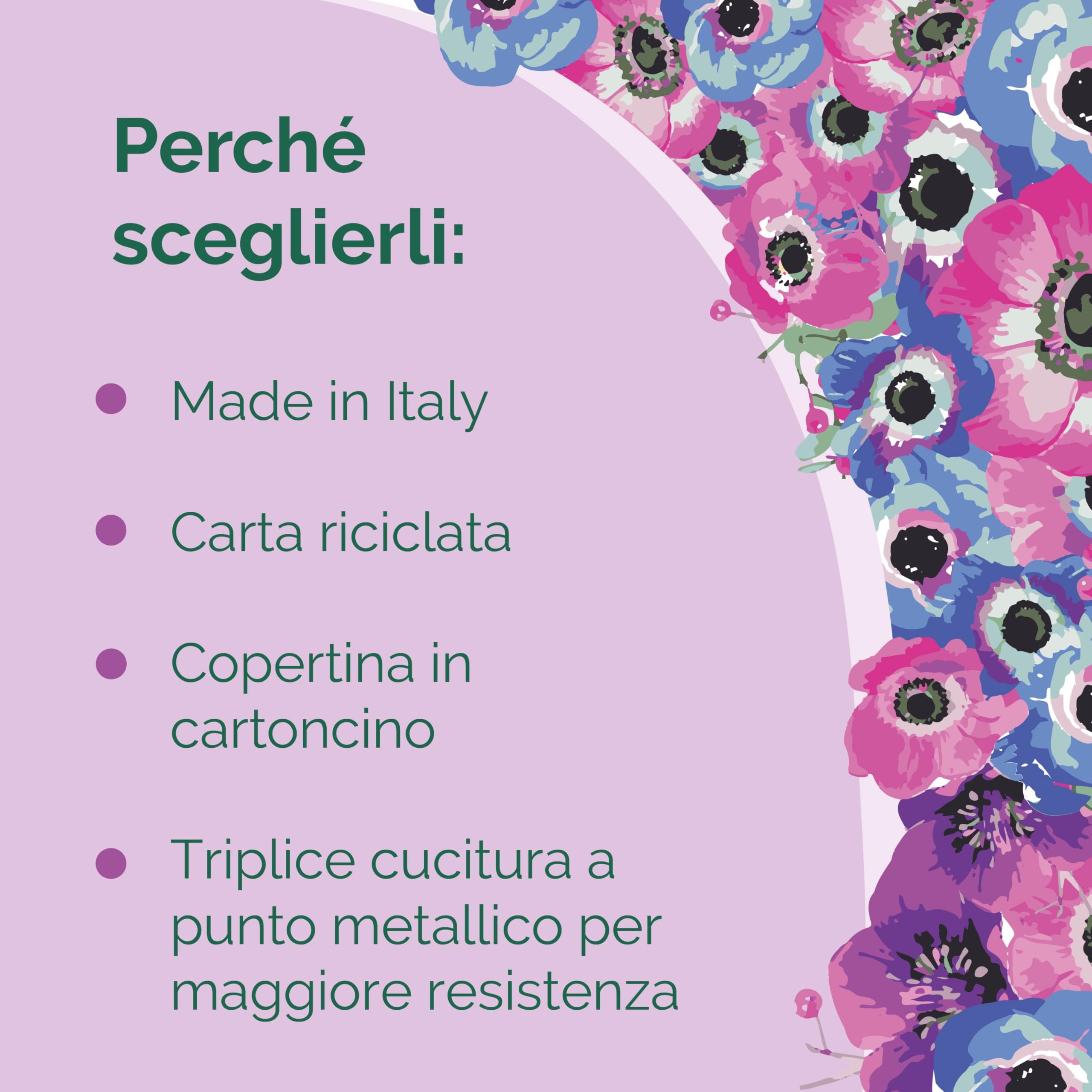 Pigna Maxi Quaderni Nature Flowers A4 21x29,7 cm 1R Righe 80 gr Carta Riciclata 10 szt