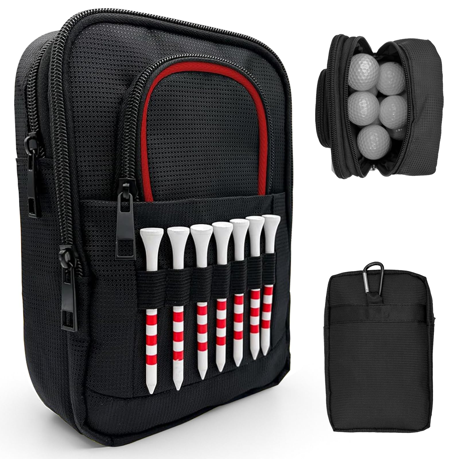 HGNUTAY Golf Valuables Pouch, Golf Ball Bag, Golfer Portable Organizer, Large Golf Accessories Pouch for Gadgets, Like Balls, Tees, Market - Golf Gift