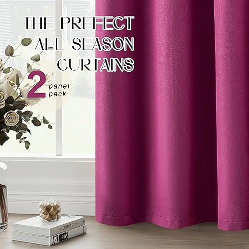 Miniatura 93 de Cortinas opacas con textura de lino gris total para dormitorio, con aislamiento térmico, cortinas cortas de 64 pulgadas, cortinas de granja con