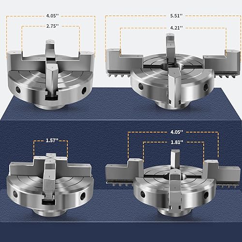 Miniatura 3 de Juego de mandril de torno de madera de 4 pulgadas, 4 mordazas, mandriles de torno autocentrante, rosca, 1 mandril de torno 8TPI para torneado de