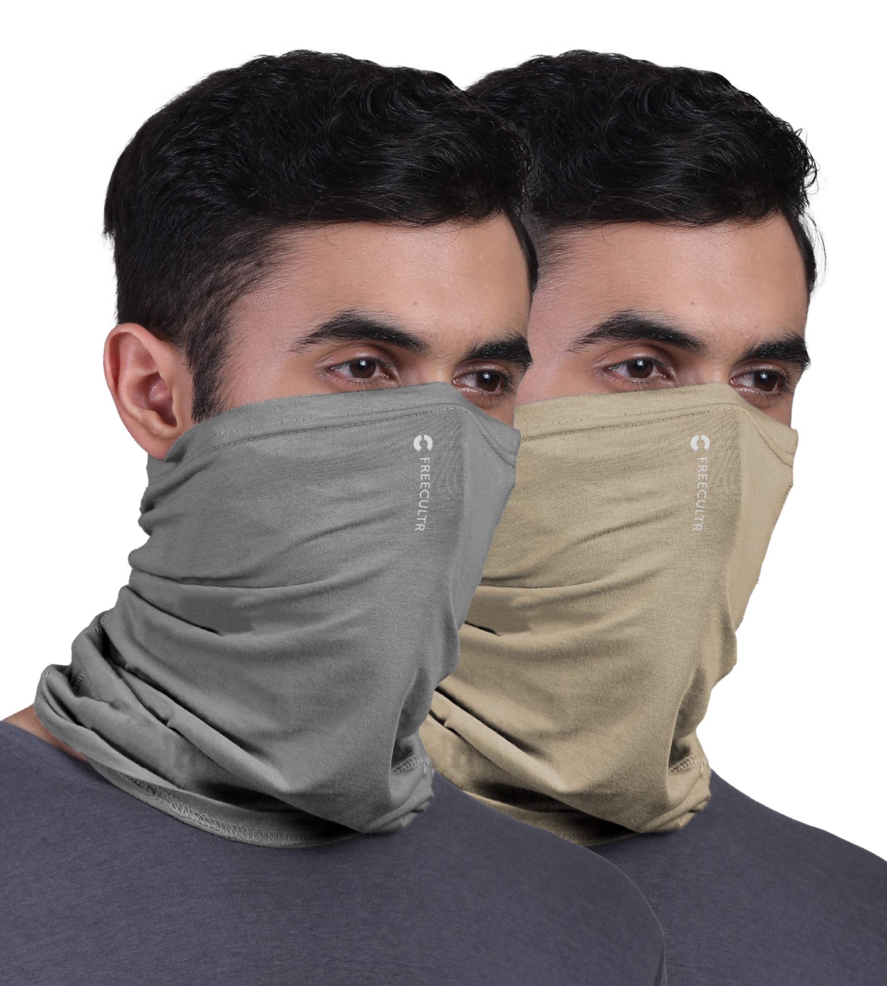 FREECULTR Unisex Bamboo Bandana, Anti Microbial Super Soft & Comfort Fit, Breathable Multipurpose Headband, Face Mask for Dust Protection and Sun - Plain Pack of 2-Beach Sand,Charcoal (B09D9SSD9J) Amazon Price History, Amazon Price Tracker