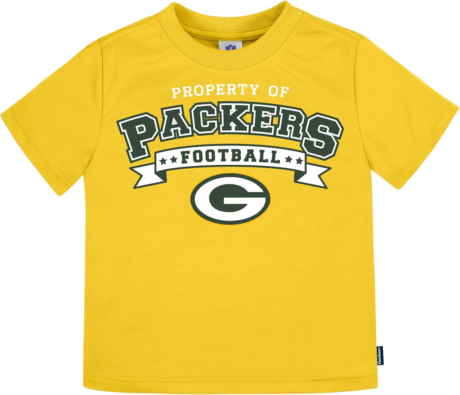 Gerber Unisex Baby NFL Short Sleeve Team Fan Tee Shirt, Pack of 3, Packers, 12 Months