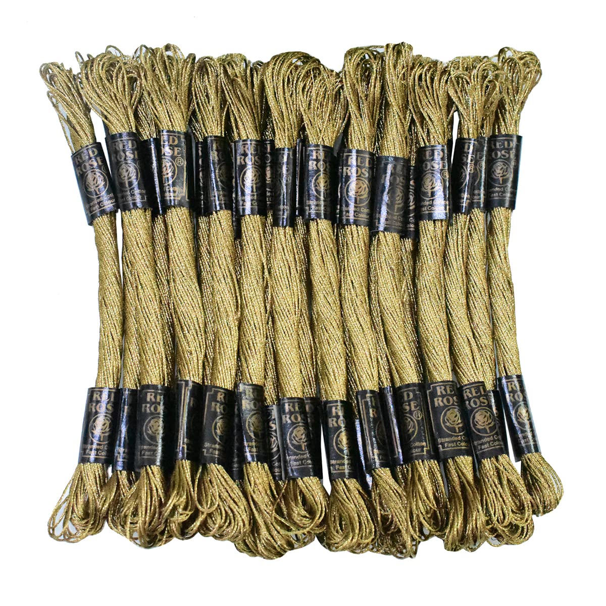 Embroiderymaterial Metallic Embroidery Cross Stitch Floss Threads 1MM(Vintage Gold) 25 Skein -Length of 1 Skein:- 6.24 Meter