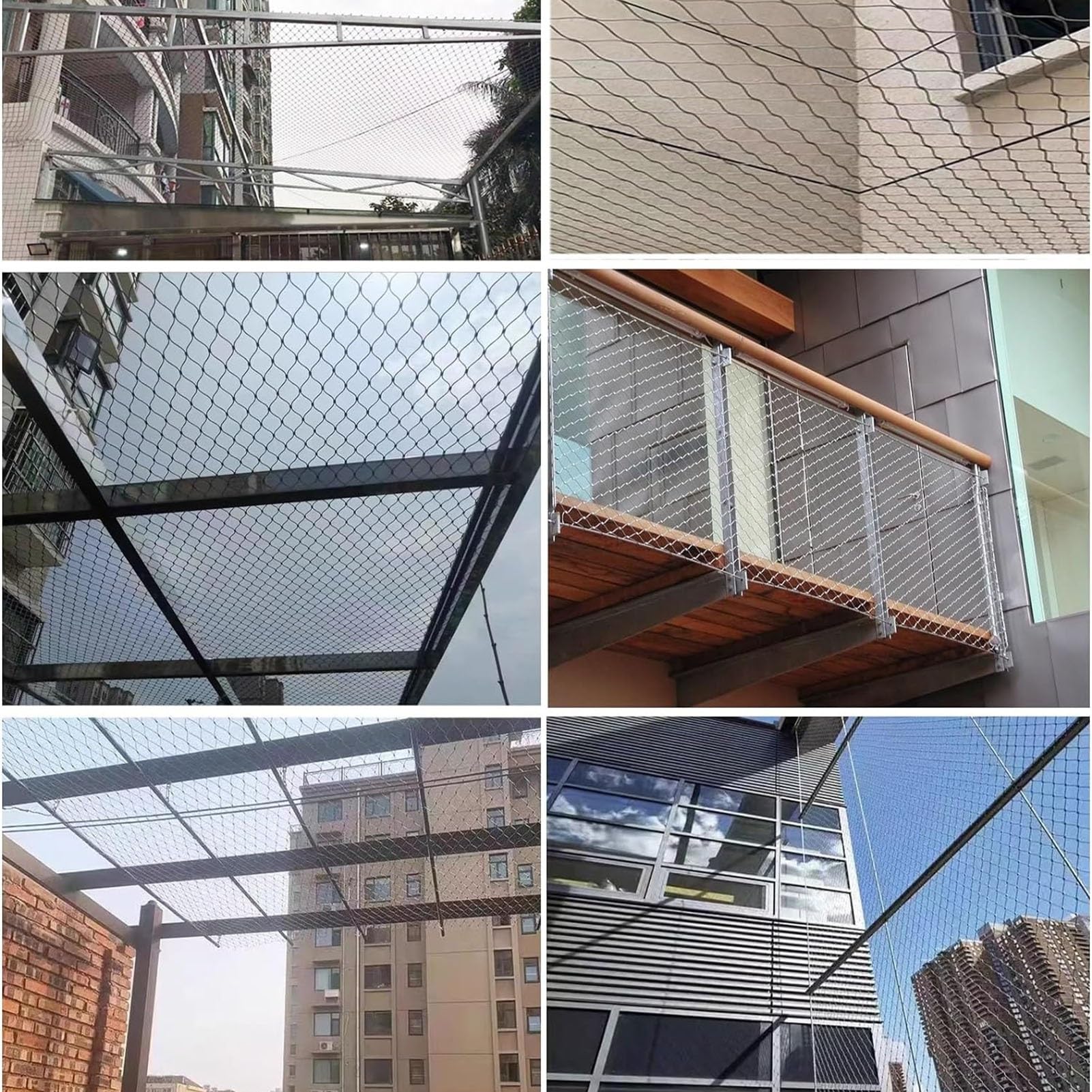 Rete di sicurezza personalizzabile in acciaio inox 304 – Rete flessibile per zoo gabbie per uccelli piante rampicanti – 2 x 2 m (6,6 x 6,6 piedi) 10 cm/2 mm – & versatile