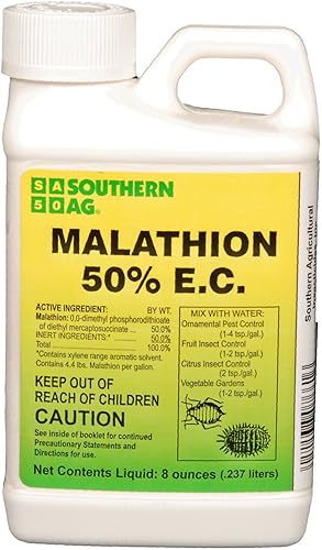 Southern AG 07661 MALATHION 50% E.C. Insecticida de amplio espectro, 8 onzas