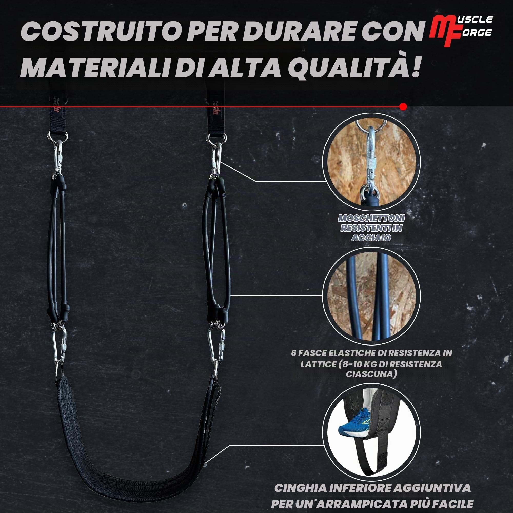 Bande Di Assistenza Trazioni – Elastico Regolabile Per Trazioni Alla Sbarra, Set Pull Up Band Per Calisthenics e Forza a Casa o Palestra, Aiuto Progressivo Per Muscle Up e Dip