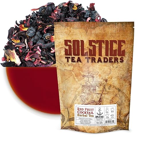 Té de hierbas de cóctel de frutas rojas de saúco (bolsa a granel de 8 onzas) Tisana herbaria floral sin cafeína