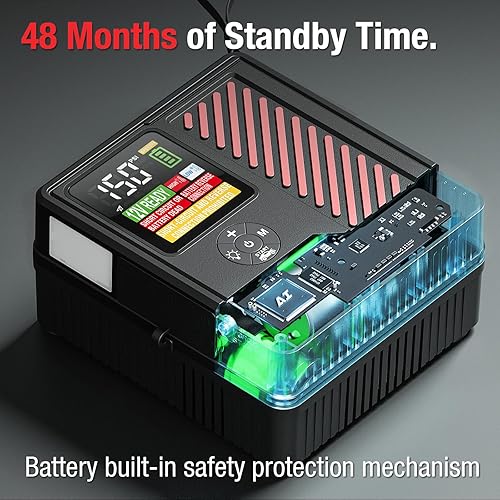 Miniatura 4 de Arrancador de coche portátil de 8250 amperios con compresor de aire, inflador de neumáticos seguro de 150 PSI, inflado rápido de 40 Lmin, con