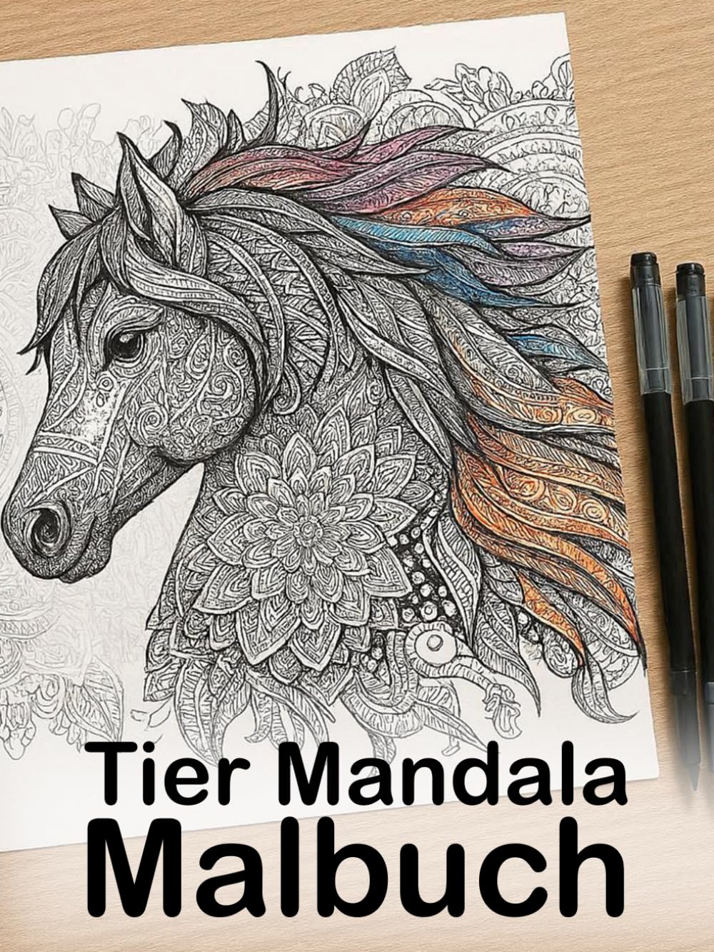 Tier Mandala Malbuch für Erwachsene – 50 Entspannende Ausmalbilder mit Tieren, Stressabbau & Achtsamkeit: 50 detaillierte Tiermandalas zum Ausmalen – Löwe, Katze, Elefant, Schmetterling & mehr