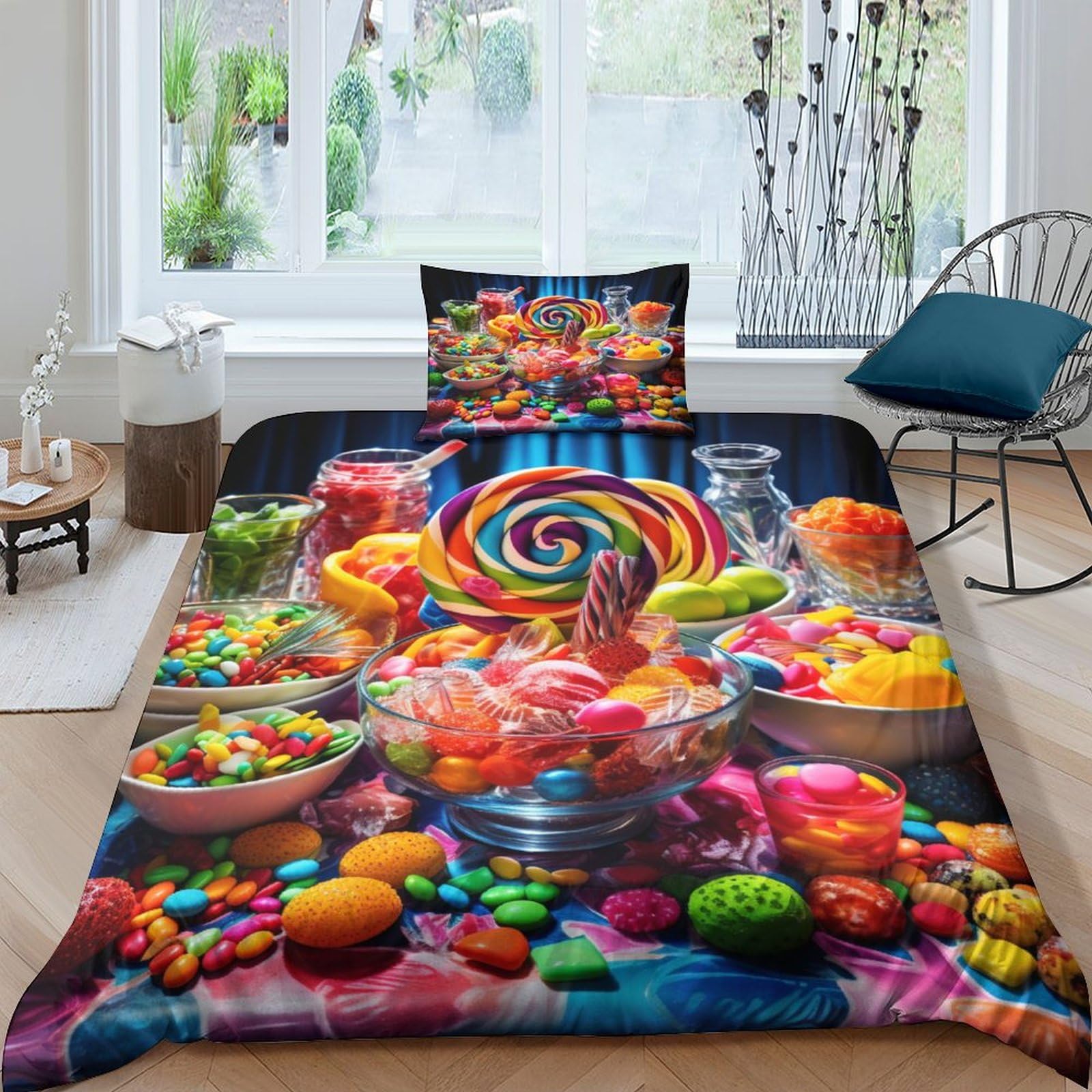 Parure de lit sucette 3D housse de couette bonbons cadeau idéal