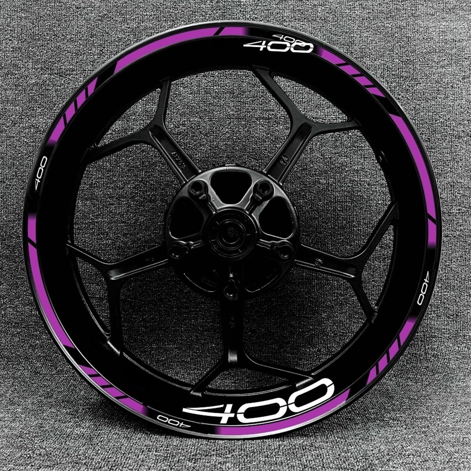 Stickers Motorcycle Accessories Wheel Stickers Reflective Decals Rims for Kawasaki Z400 Z 400(Style 6)