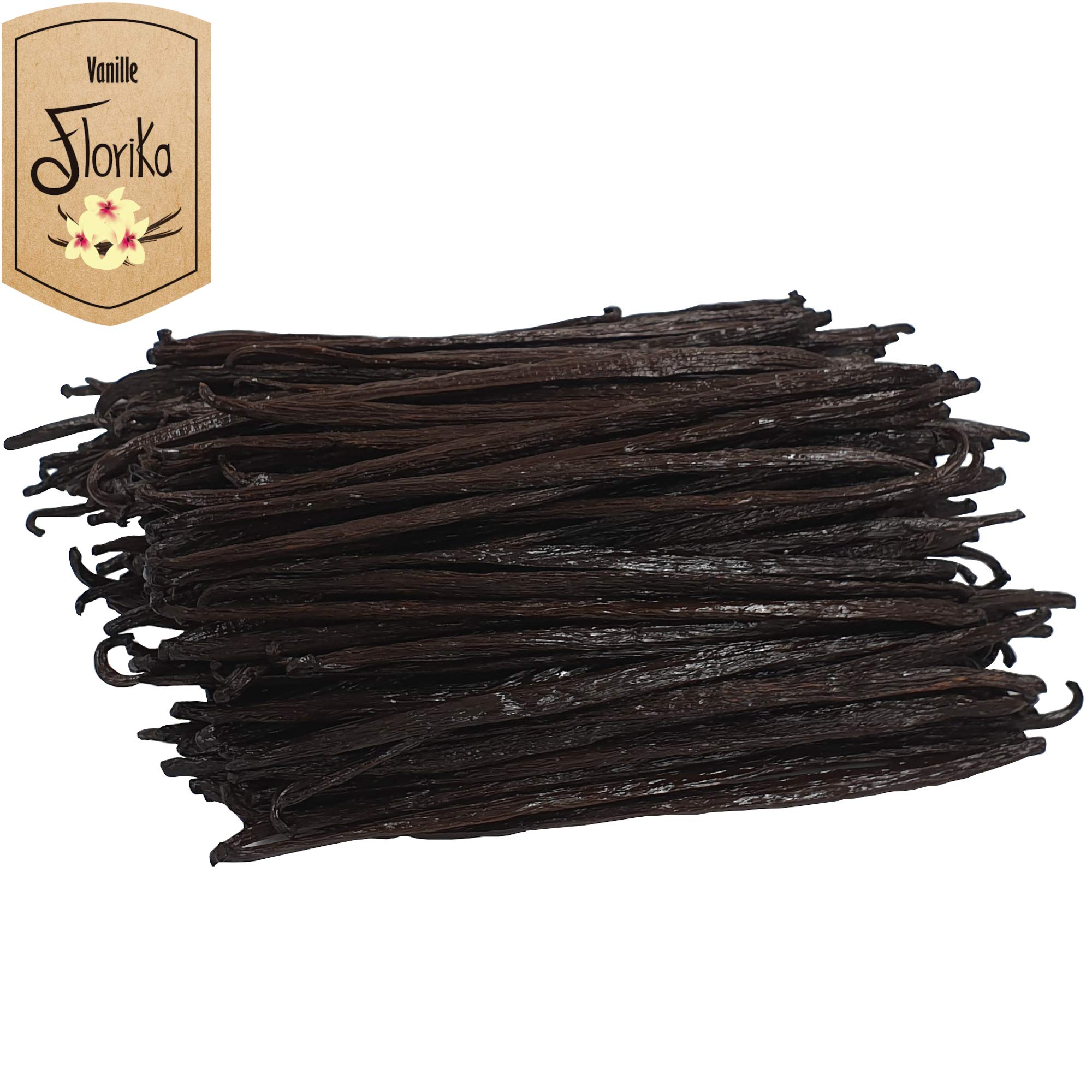 Vainas de vainilla Florika Vanille 10 piezas 18-23 cm calidad gourmet | 100% naturales | Clase 1 | Vainilla de origen mexicano | Vanilla pods