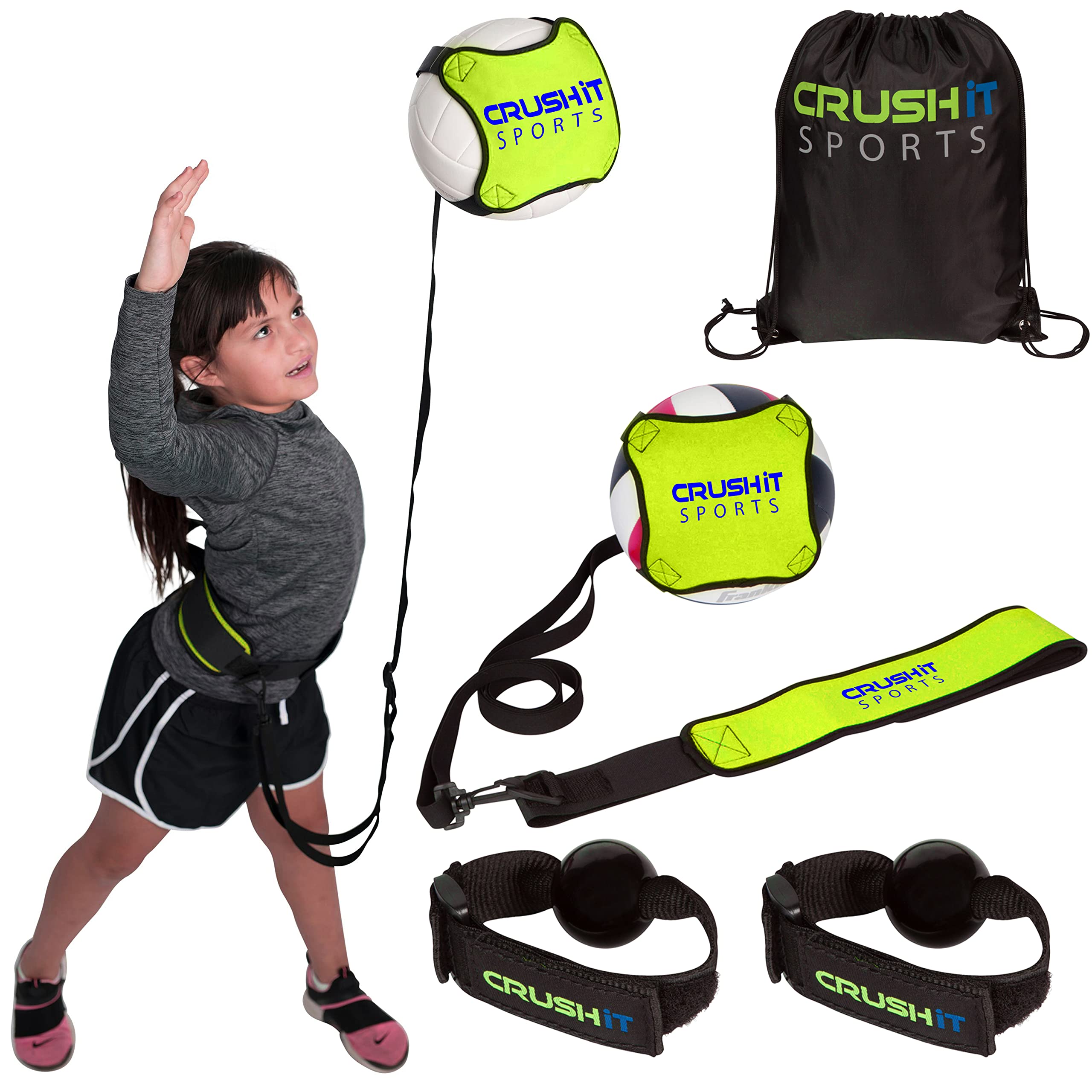 Volleyball Training Equipment Aid - Solo Volleyball Spike Trainer & Serve Rebounder - Volleyball Practice Equipment for Beginner to Pro, Great Gift for Girls Volleyball Future Stars