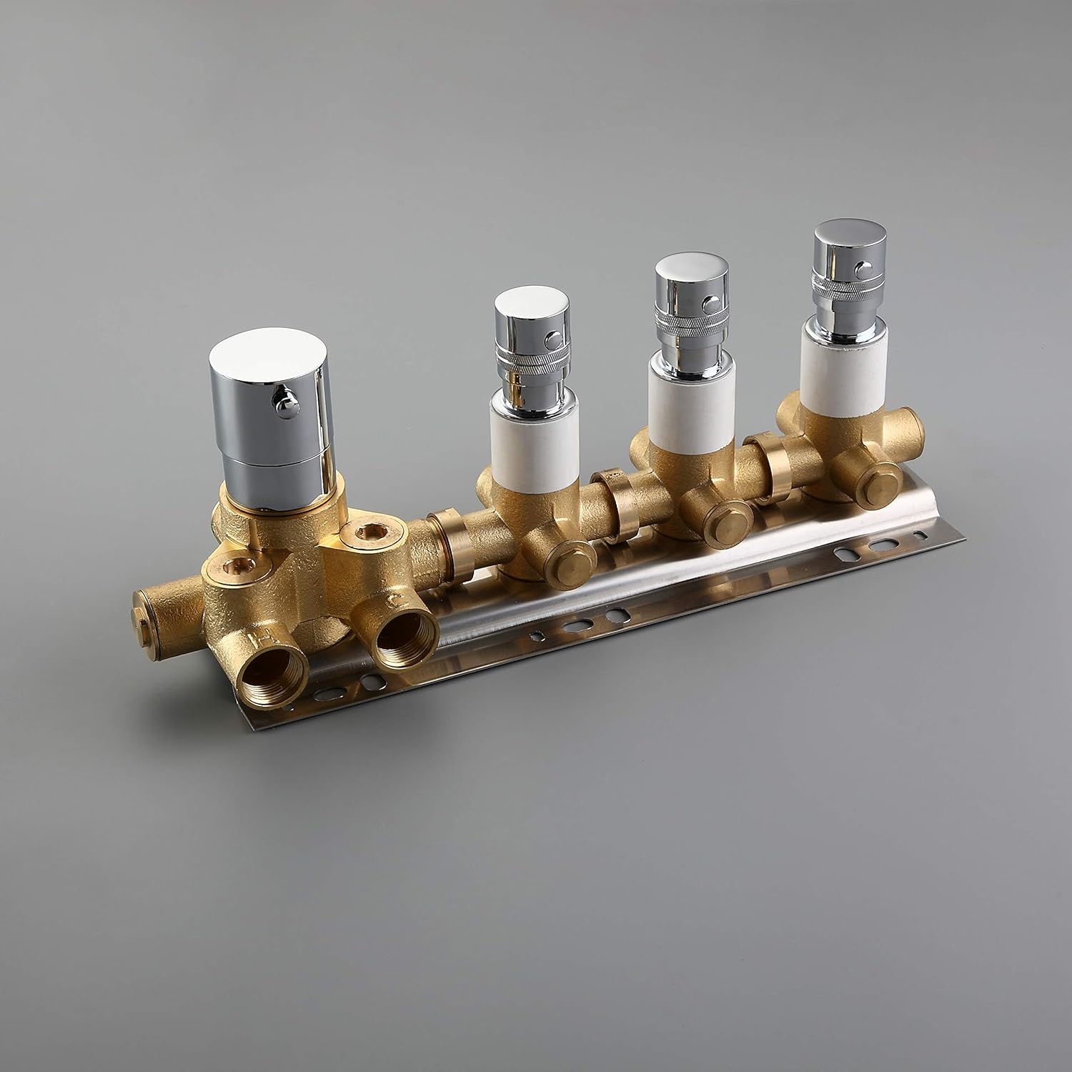 Holiday Deals 🛒 JiaYouJia Modern Thermostatic 3-Function 3-Outlet Solid Brass Mixer Shower Valve & Trims in Polished Chrome
