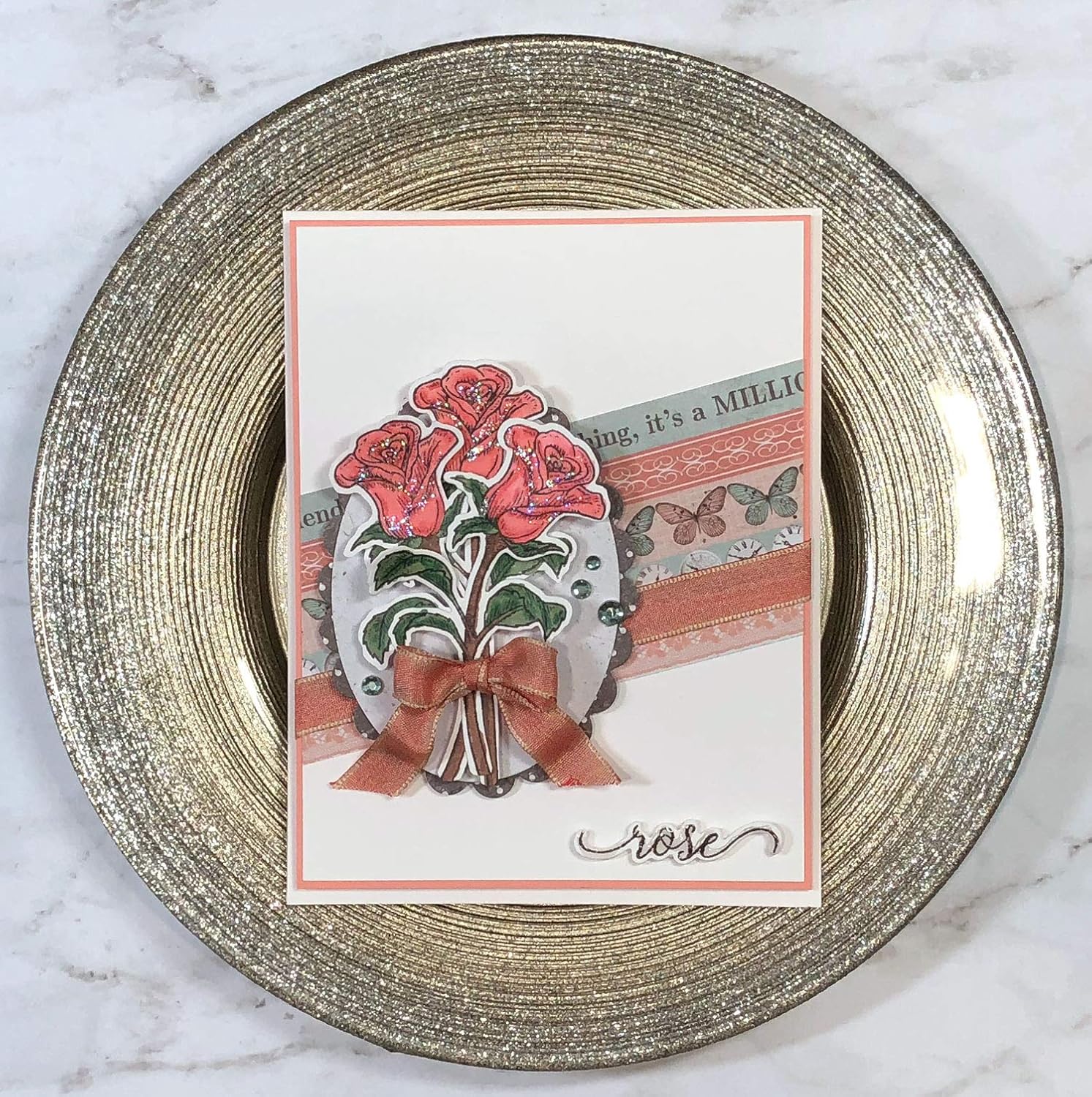 Clear Stamps Thinking of You Rose Garden Flower Christian Religious 4x6 Inch Sheet - 10 Pieces
