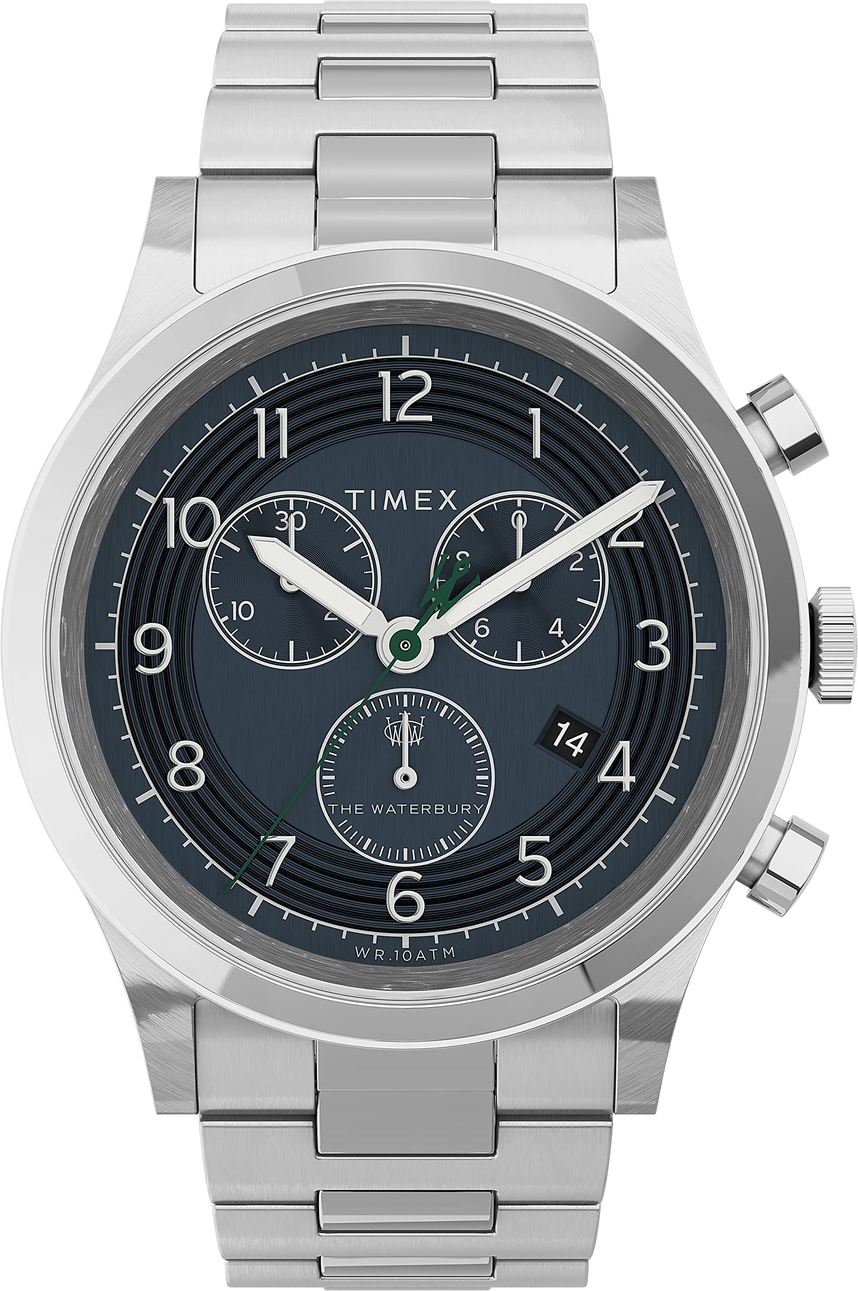 TIMEX Men Stainless Steel Multifunctonal Analog Blue Dial Coloured Quartz Watch, Round Dial with 42 Mm Case Width - Tw2U90900Uj, Band Color-Silver (B0C1K1NBBC) Amazon Price History, Amazon Price Tracker
