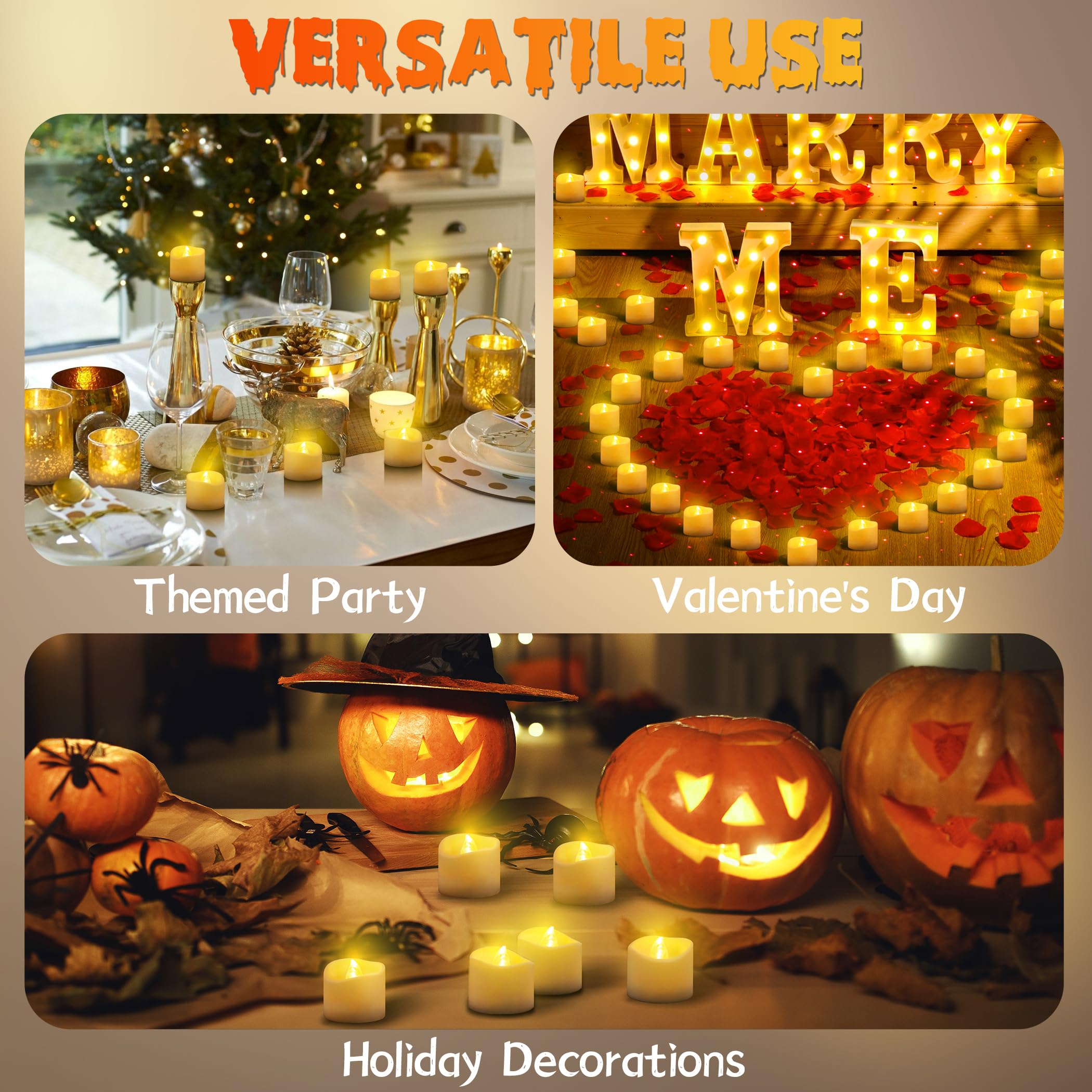 Velas LED recargables, 12 unidades con función de temporizador, llama parpadeante con mando a distancia, para Navidad, Halloween, otoño y boda, invierno