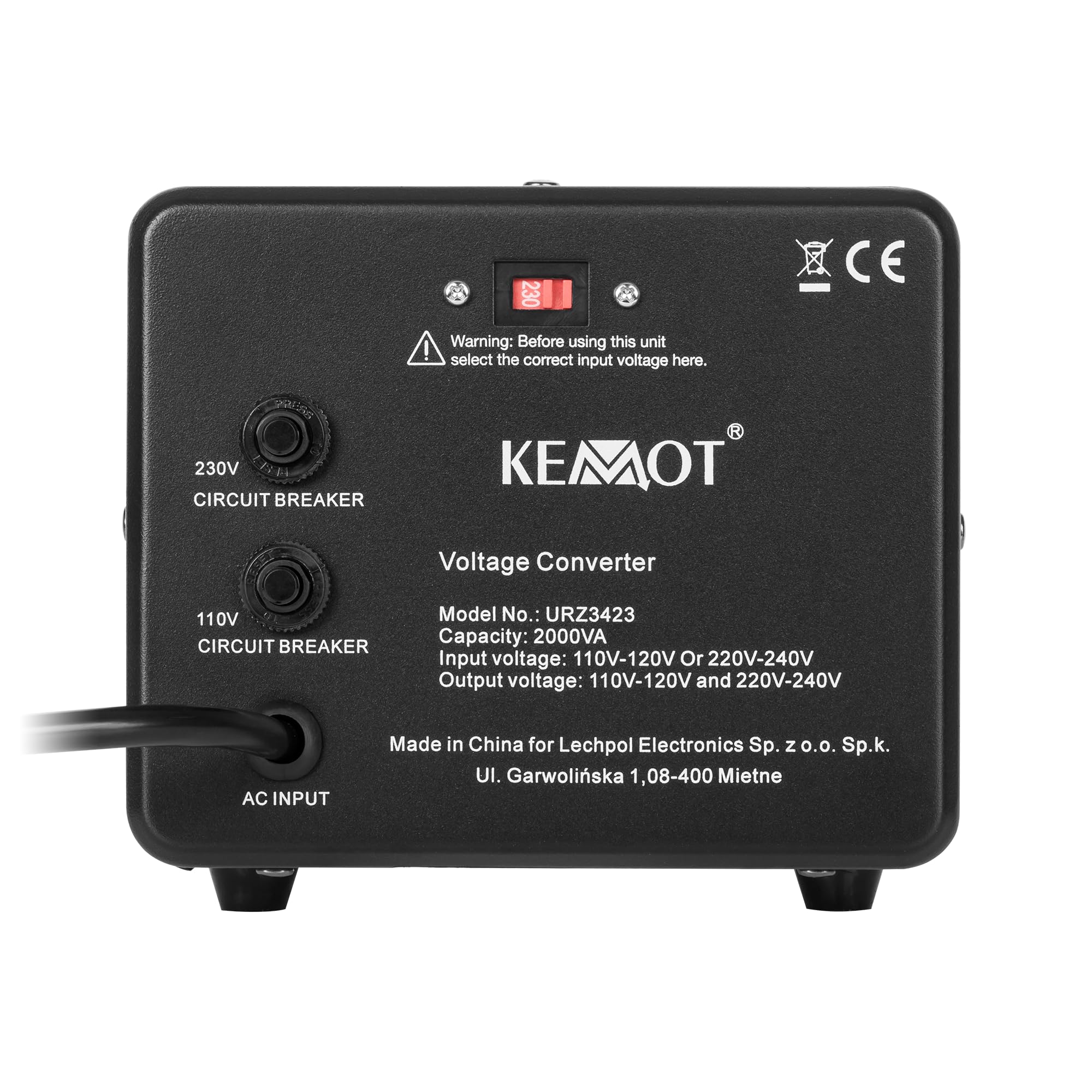 Kemot URZ3423 - Convertidor de corriente (1600 W/2000 VA)