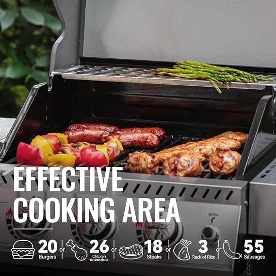 Royal Gourmet GG3001S 3-Burner Propane Gas Grill, 25,500 BTUs, Silver