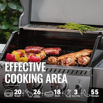 Royal Gourmet GG3001S 3-Burner Propane Gas Grill, 25,500 BTUs, Silver