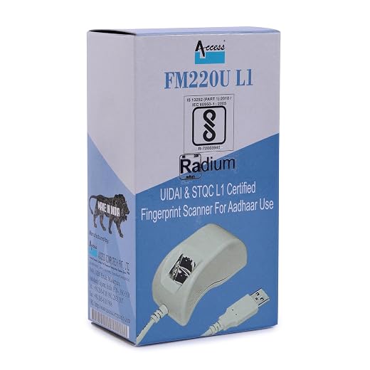 FM220U L1 UIDAI Certified USB Optical Biometric Scanner with 1YEAR RD Service