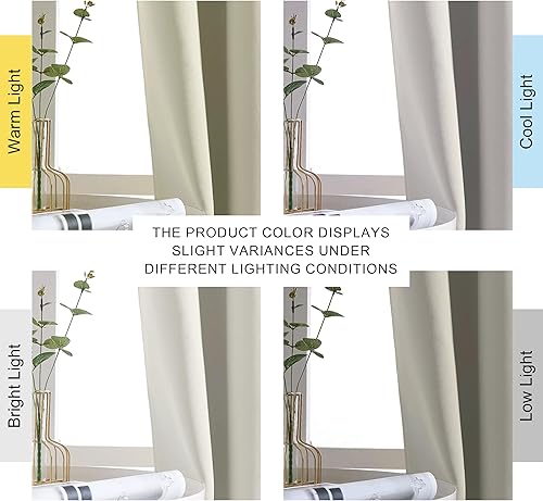 Miniatura 7 de NICETOWN Cortina opaca para puerta corredera de patio, con ojales, extra ancha, para oscurecer la habitación, cortina con peso para sala