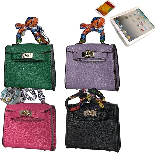 Eledoll Ropa Fashion Pack Accesorios Coleccionables Miniaturas Paquete de 4 Bolsas de Bolso de Cuero Sintético para Muñeca de Moda de 12 Pulgadas