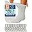 Special Essentials 12 Pairs Cotton Diabetic Ankle Socks - Non-Binding With Extra Wide Top For Men and Women Gray 13-15