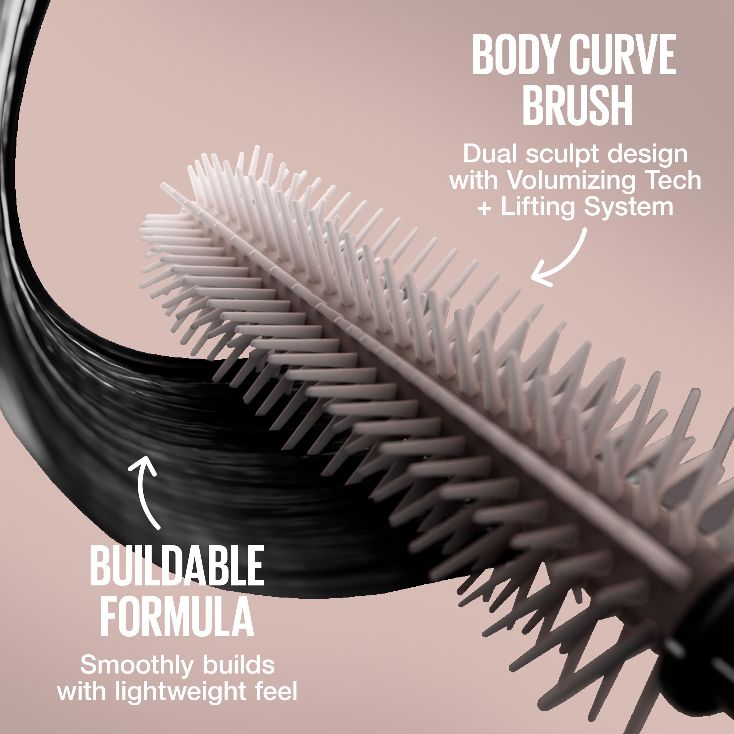 Maybelline New York Body Lash Sensational, mascara zwiększająca objętość, odpowiednia dla wrażliwych oczu, długa trwałość, odporny na rozmazywanie i pot, kolor: czarny,