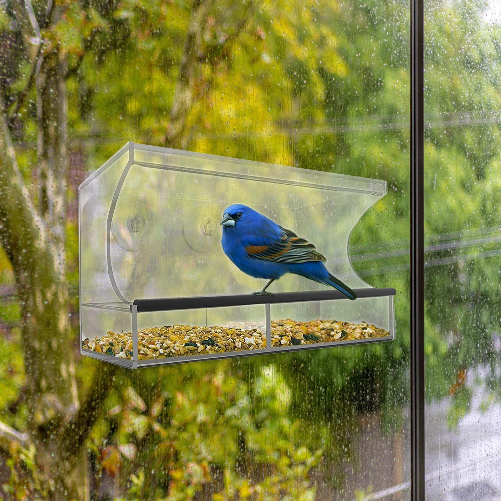 Vogelfutterspender Mit Saugnapf – Transparenter Fenster-Futterspender Für Draußen
