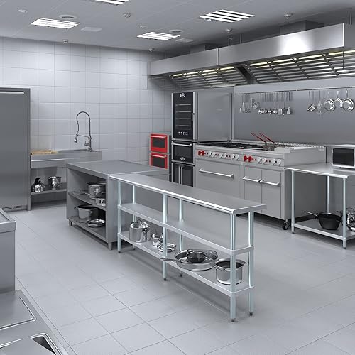 Vista 224 de Mesa de trabajo de acero inoxidable AmGood