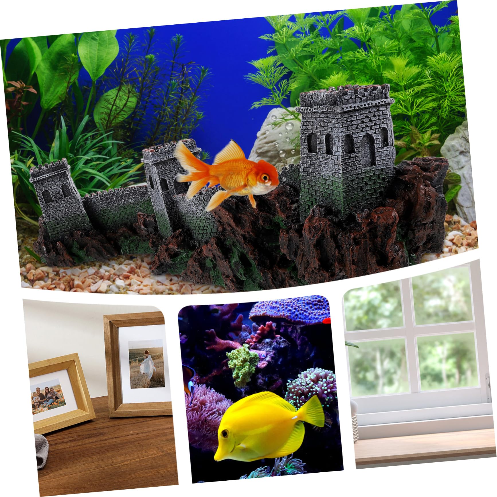 OUNONA Lot De 2 Décorations D'Aquarium en Pierre Grand Aquarium De Sable Grotte De Conque Ornements D'Aquarium Cachettes D'Aquarium Statue D'Aquarium en