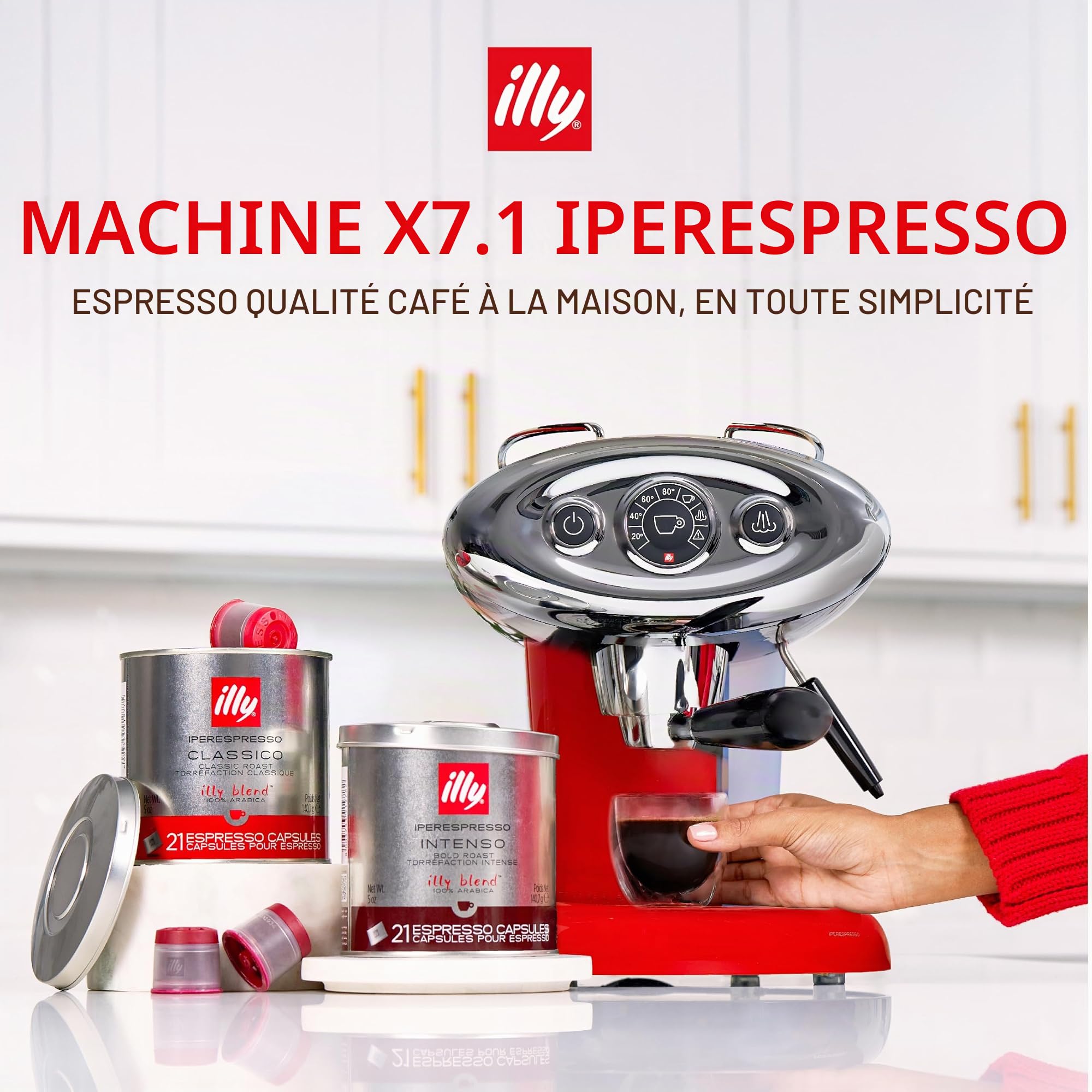 illy Francis! X7.1 illy Espresso Machine Red with 1 Box of