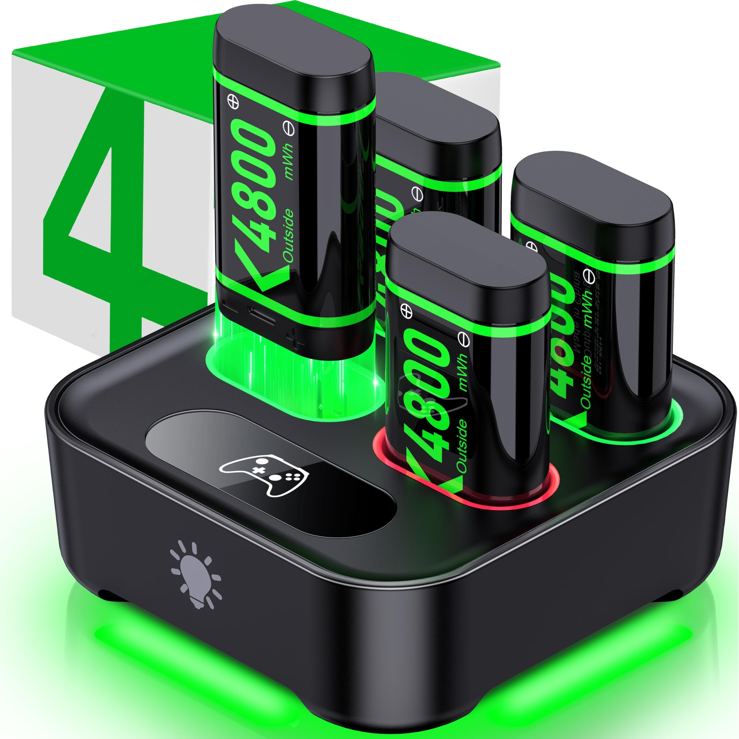 MOIST CHARGE & cola.rich セット　合計4個 Amazon.com: DINOSTRIKE Charger with 4x4800mWh Rechargeable Battery
