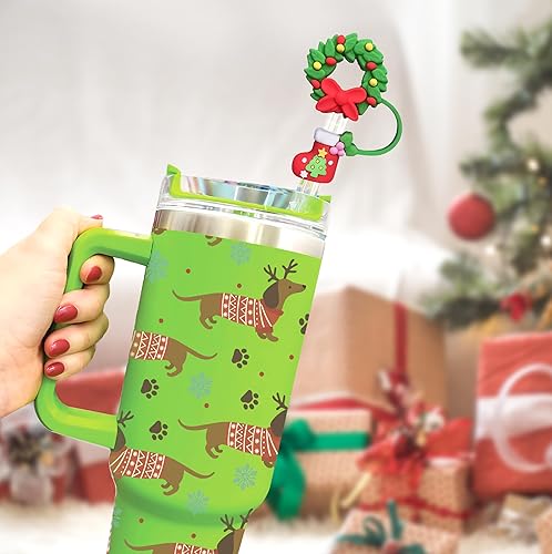 Miniatura 5 de Tapa de popote para Stanley Cup  4 piezas de popote de silicona compatible con vaso Stanley de 40 onzas con asa  Fundas de popote reutilizables para